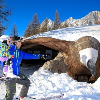 Na Rittisbergu můžete s dětmi absolvovat pohádkovou trasu na lyžích